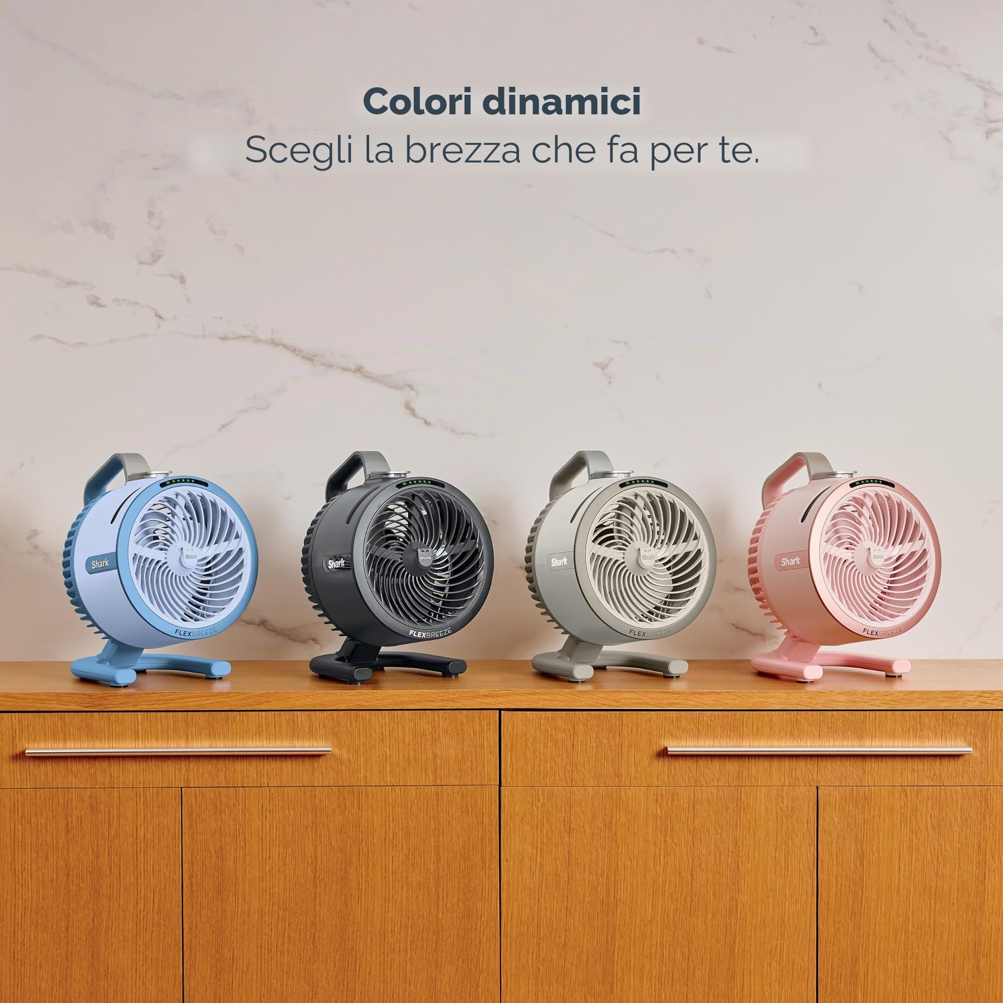 Ventola Shark FlexBreeze HydroGo Pro, potente ventilatore portatile, per interni ed esterni, nebulizzazione evaporativa a secco con filo e cordless, 5 velocità, autonomia prolungata della batteria