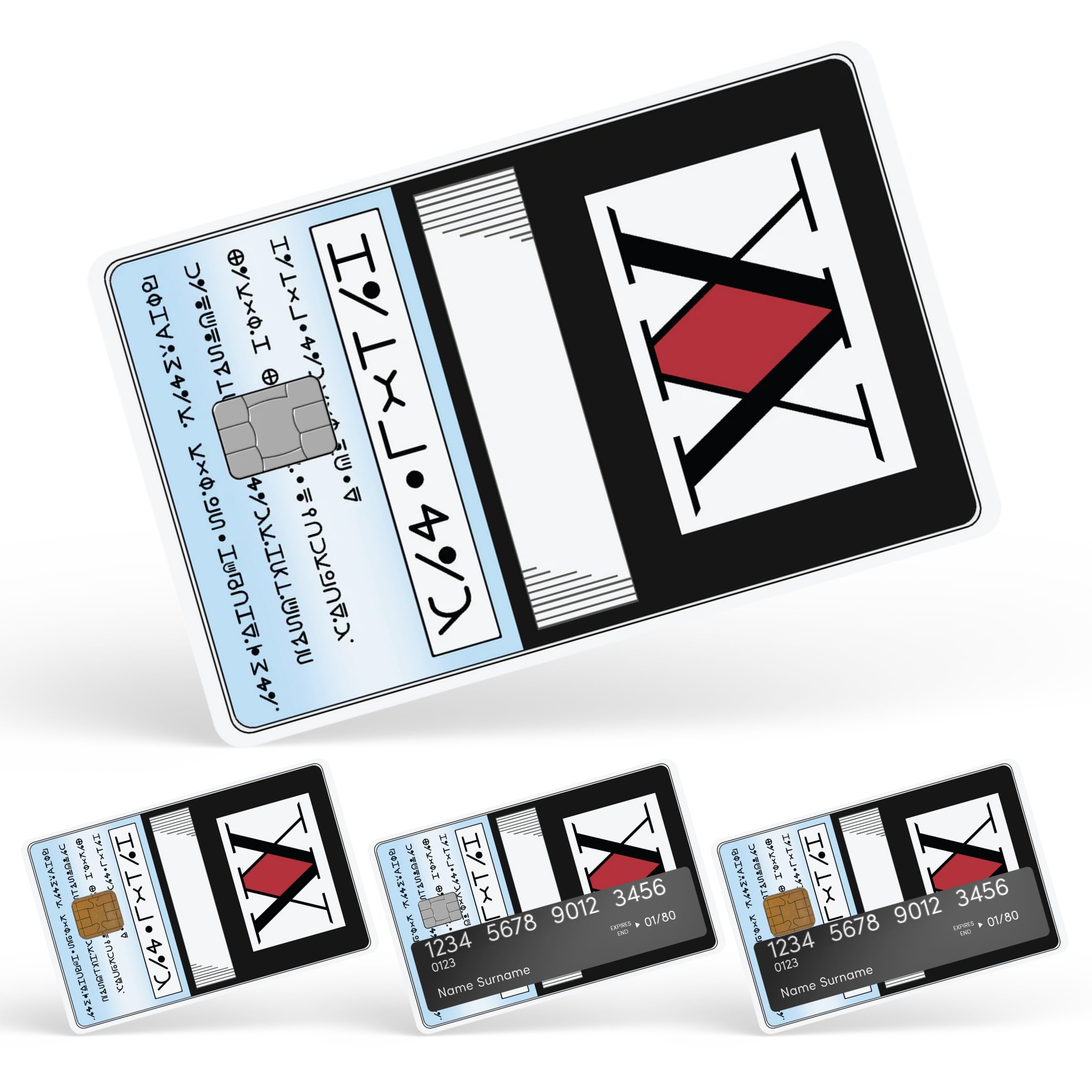 CUCU Covers HxH License Credit Card Skin Debit Card Stickers for Key, Debit, Credit, Bank Card 4PCS Card Skin for Adults