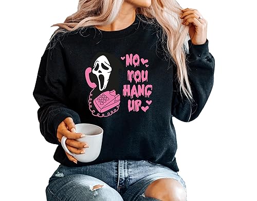 No You Hang Up Scream Sweatshirt, Ghostface Sweatshirt For Women, Ghostface Sweater For Unisex, Halloween Sweatshirt, Halloween Sweater (Sweatshirt