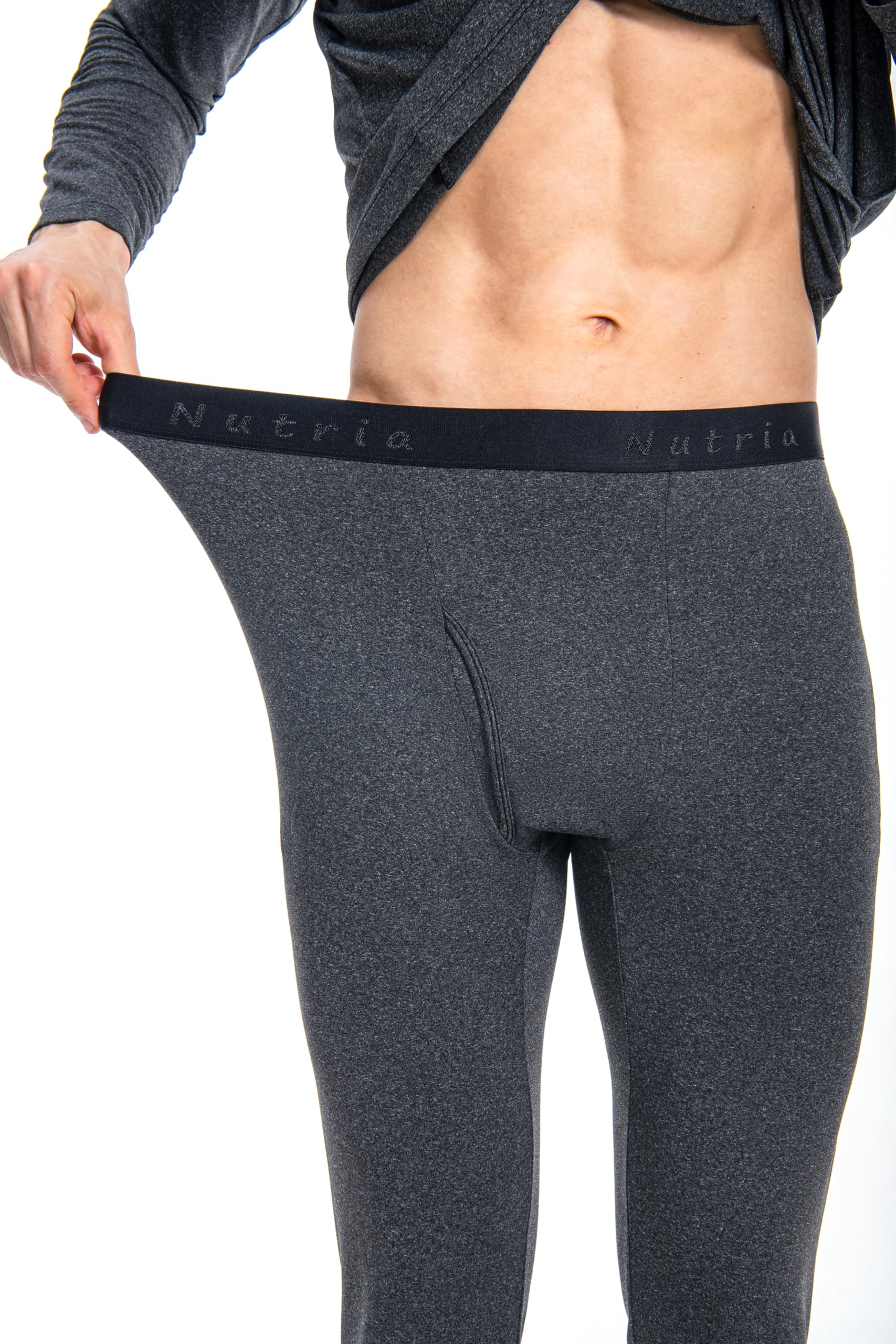Nutria Set di Biancheria Intima Termica da Uomo Completo Intimo Termico in Pile Interno Funzionale, Maglietta e Pantaloni Termici Leggera Girocollo Manica Lunga Sci Corsa Ciclismo Palestra U07