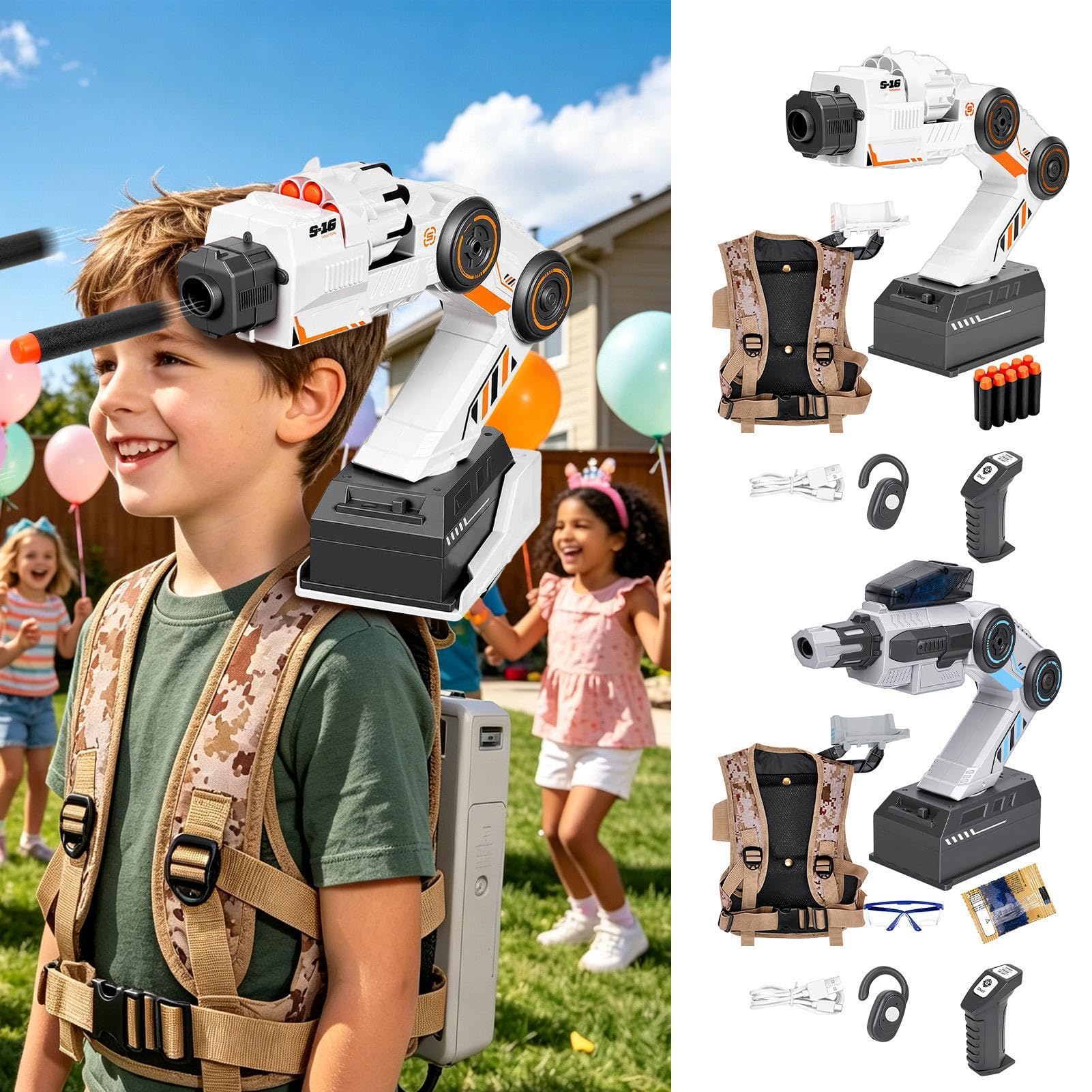Generisch Smart Track Mechanical Arm Foam Blasters, Transformerr, Roboter Kinder, Technic, Arm Blasters, Roboter, Schultermontierter Roboterarm Mit Sensor, Steuerung, Interaktives Schießspielzeug