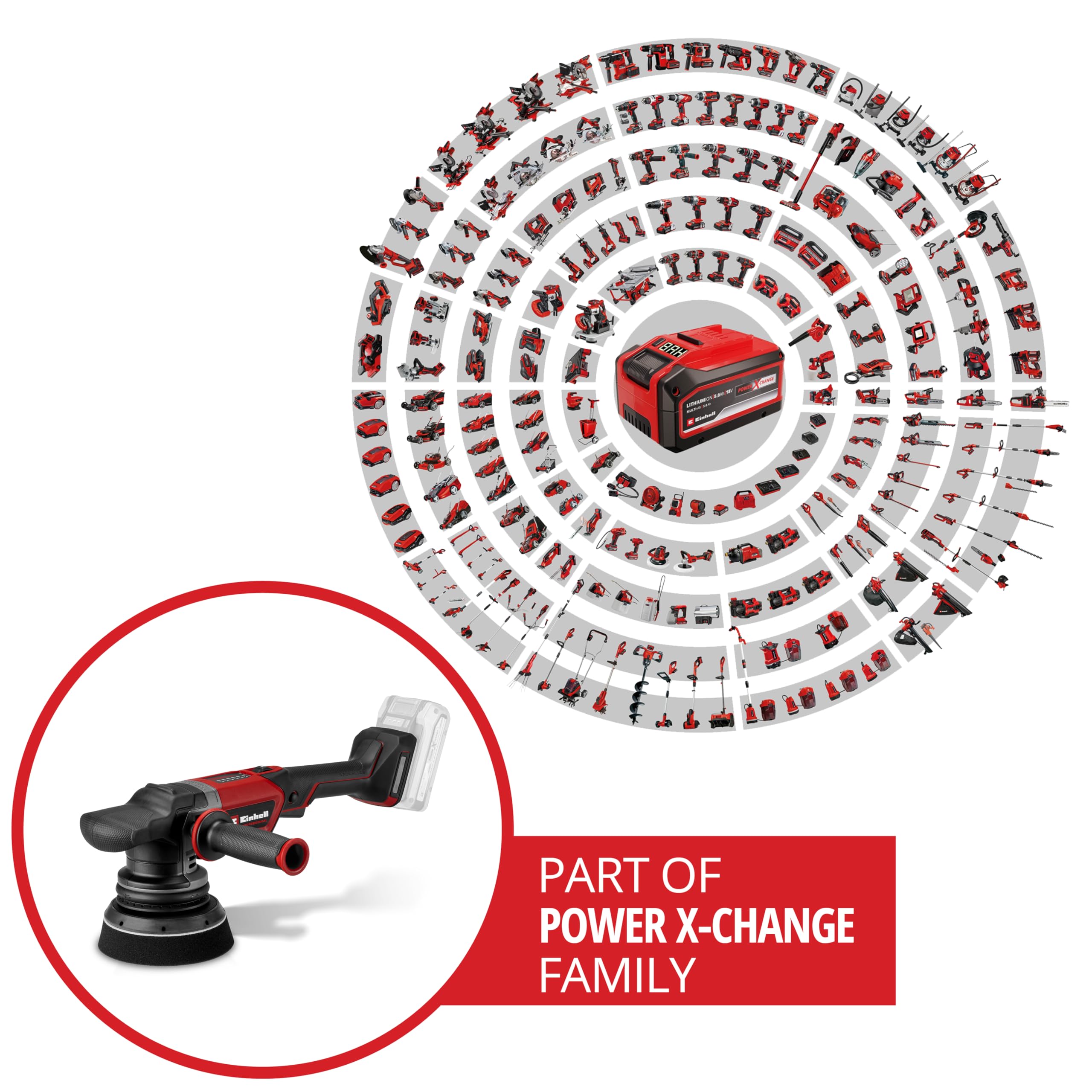 Einhell Professional Akku-Exzenterpolierer CP-EP 18/125 Li BL - Solo Power X-Change (18 V, 125 mm Polierer, Brushless, 500 - 3.800 U/min, inkl. 3x Polierpad, ohne Akku)