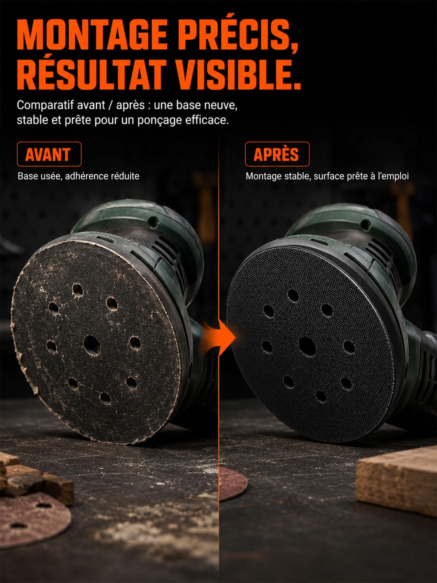 Bandeja de lijado de 125 mm para Metabo SXE 425 325, bandeja lijadora de 8 agujeros, repuesto 631220000