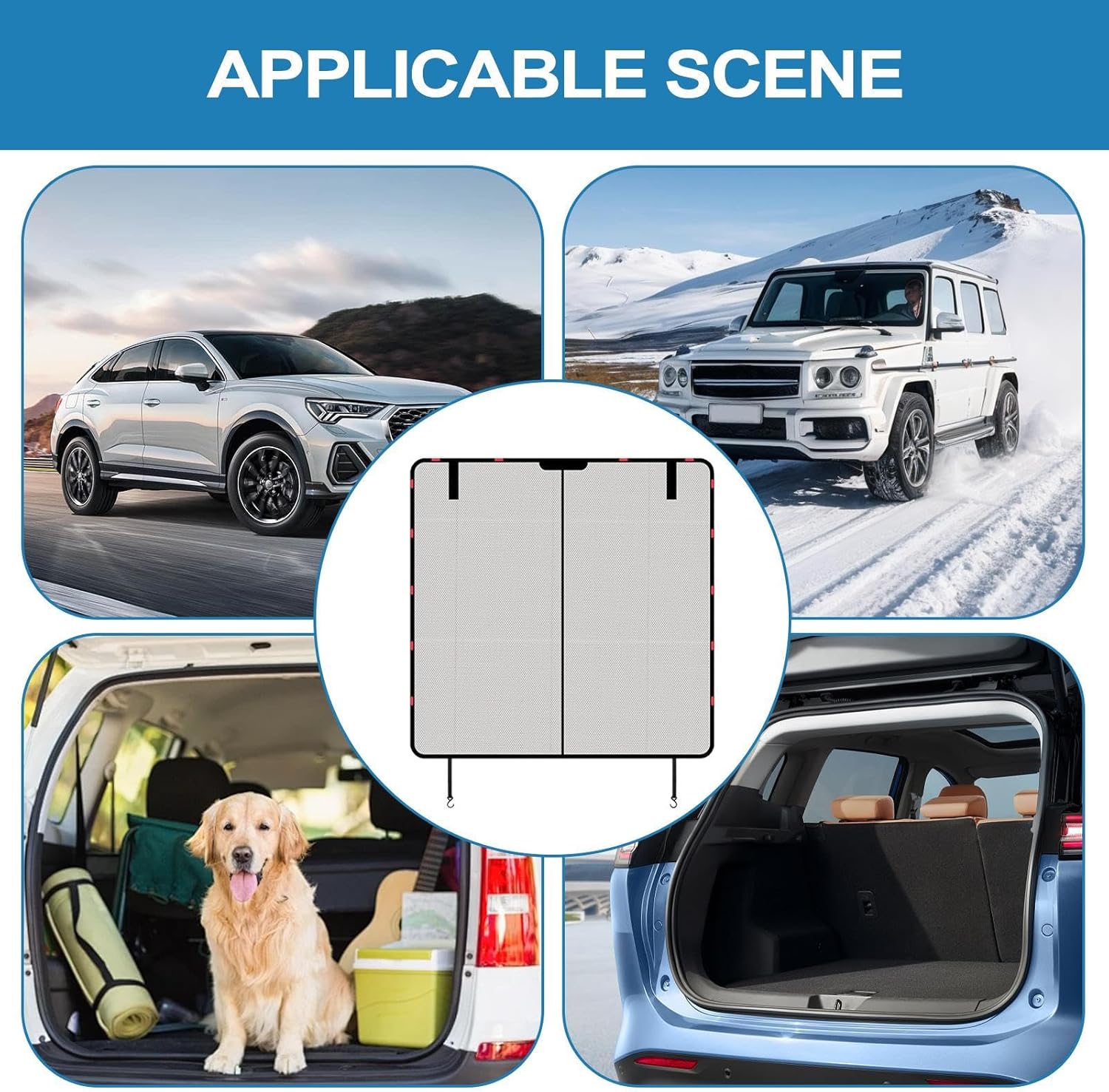 車用フライネット - 磁気メッシュスクリーンカバー、UV保護サンシェード 車用 wind0ws用 | 通気性の高いテールゲートネット