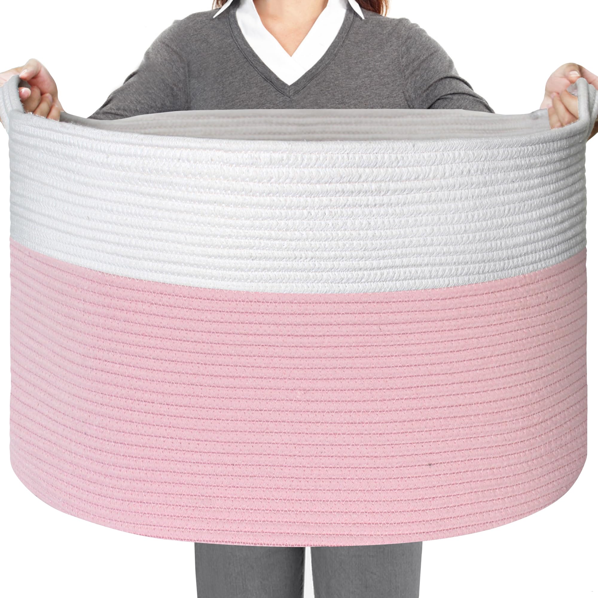 HONCESTA Extra Large Storage Basket - 23.6