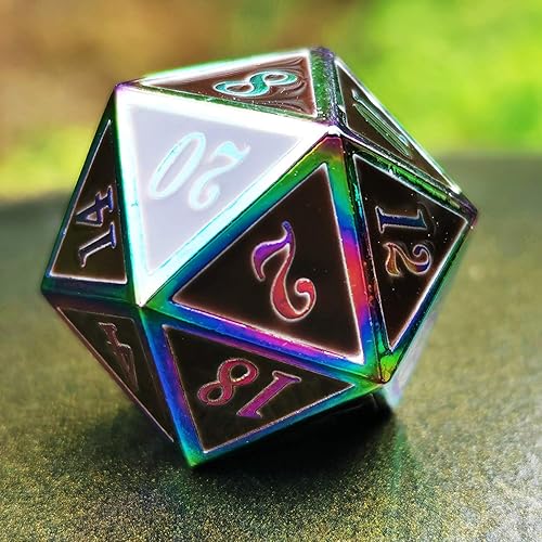 Miniatura 8 de HAOMEJA DND - Dados de metal que cambian de color, dados de temperatura y juego de rol Dungeons and Dragons Dungeons and Dragons, color negro y