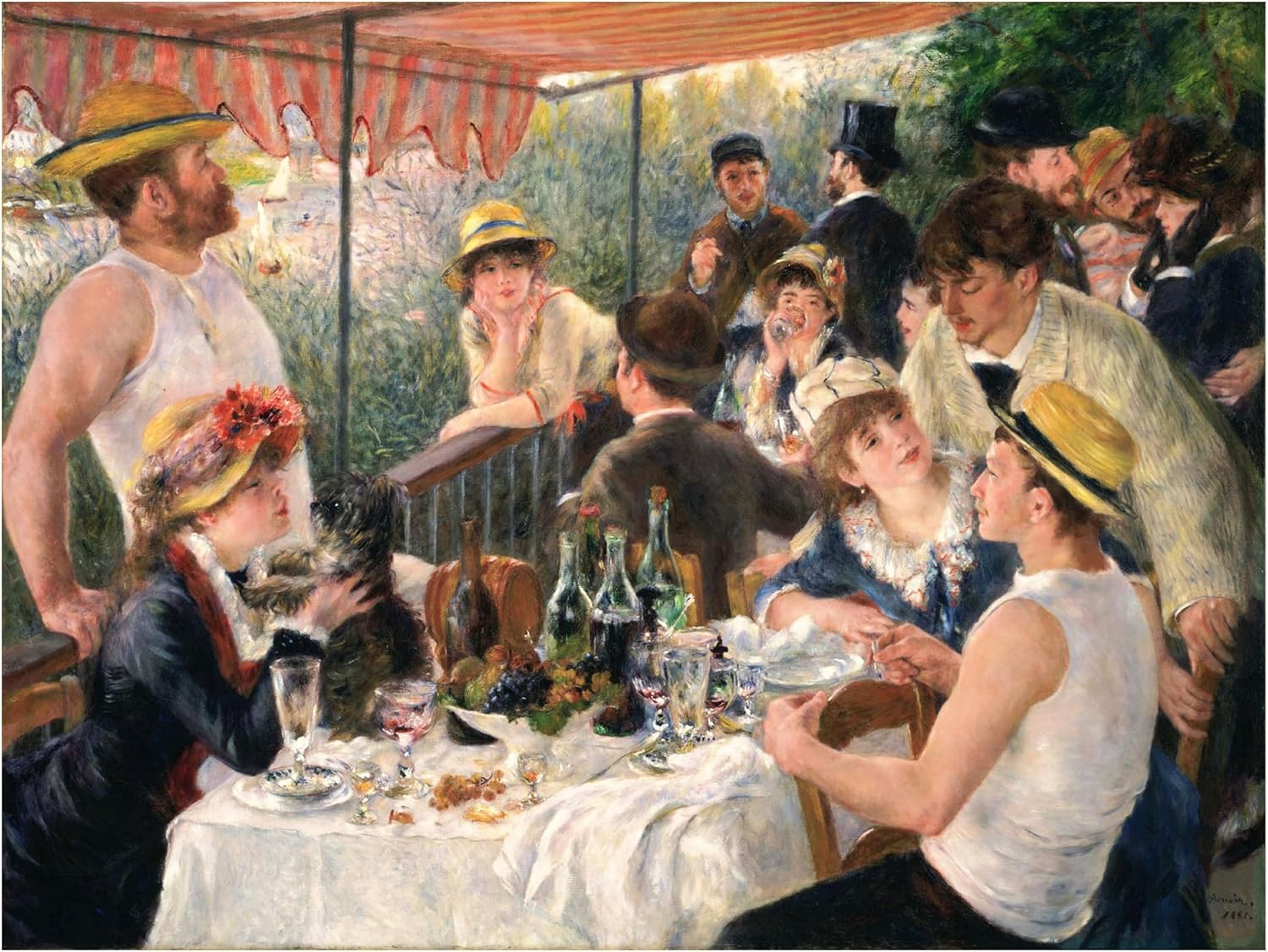 Wrapped Canvas Wall Art - Pierre Renoir 'The Luncheon of the Boating Party' Wall Art for Living Room, Bedroom, or Office Décor - 18x24