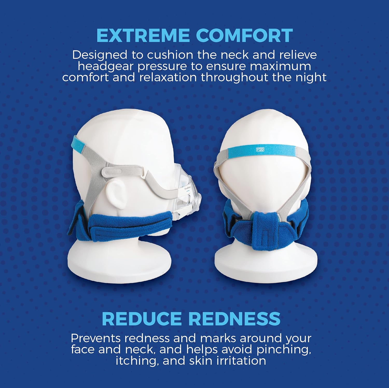 CPAP Neck Pad Headgear Strap Cover by Snugell | Includes 2 Extra Universal Strap Covers| Fits All Major Headgear Brands | Ultra-Soft Fleece Fabric | Ergonomic Design for Comfort