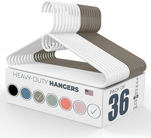 Miniatura 49 de Perchas de ropa resistentes fabricadas en Estados Unidos, paquetes a granel disponibles, plástico fuerte, perchas para chaquetas y abrigos