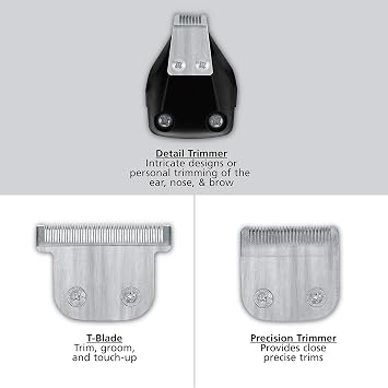 Wahl PowerPro Corded Detailer Trimmer Kit for Mens Grooming for Beard, Mustache, Stubble, Ear, Nose, Body Grooming Model 9686