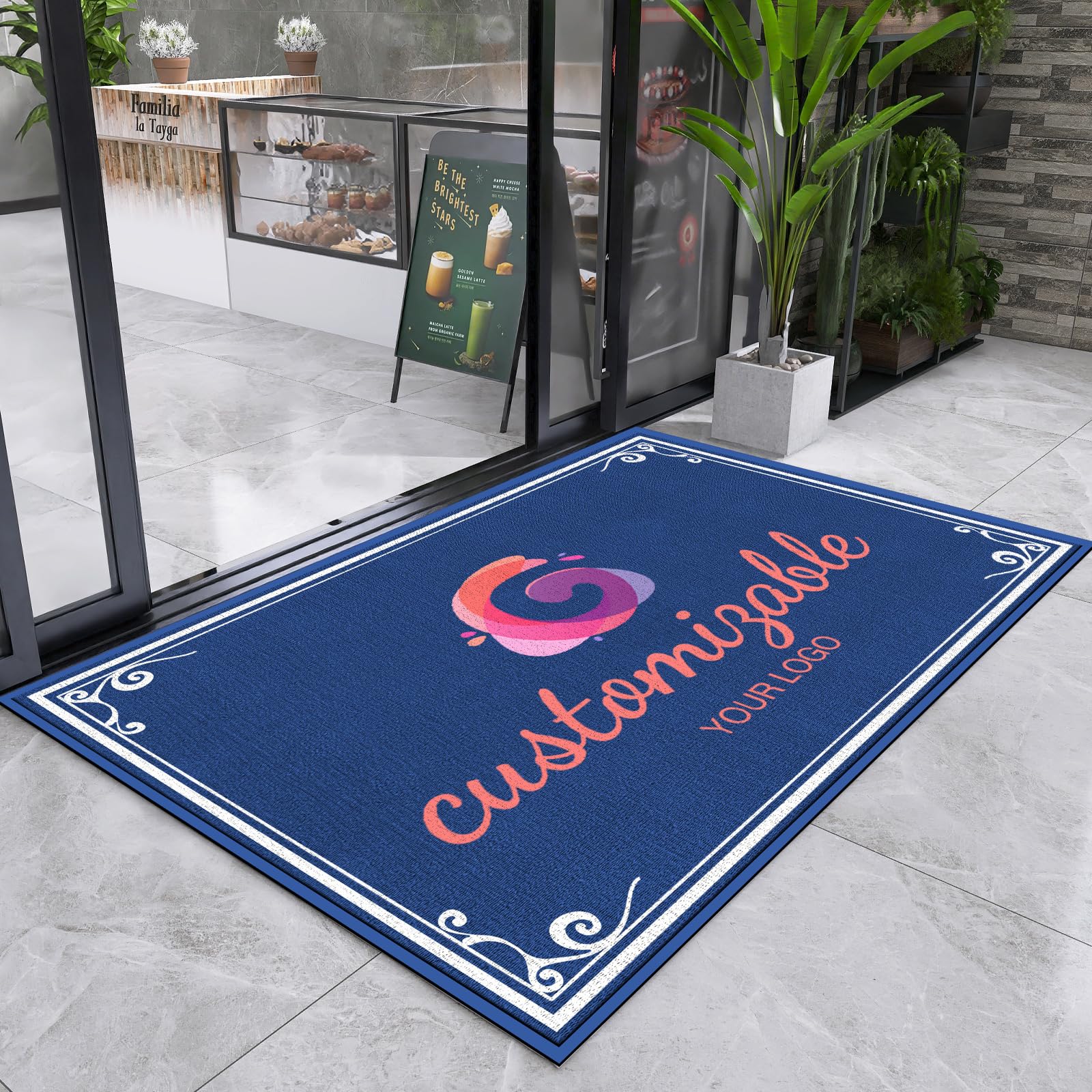 2013年製 lndependent CROSS LOGO RUG MAT COWARMZY Custom Commercial Rug for Business, Personalized Logo