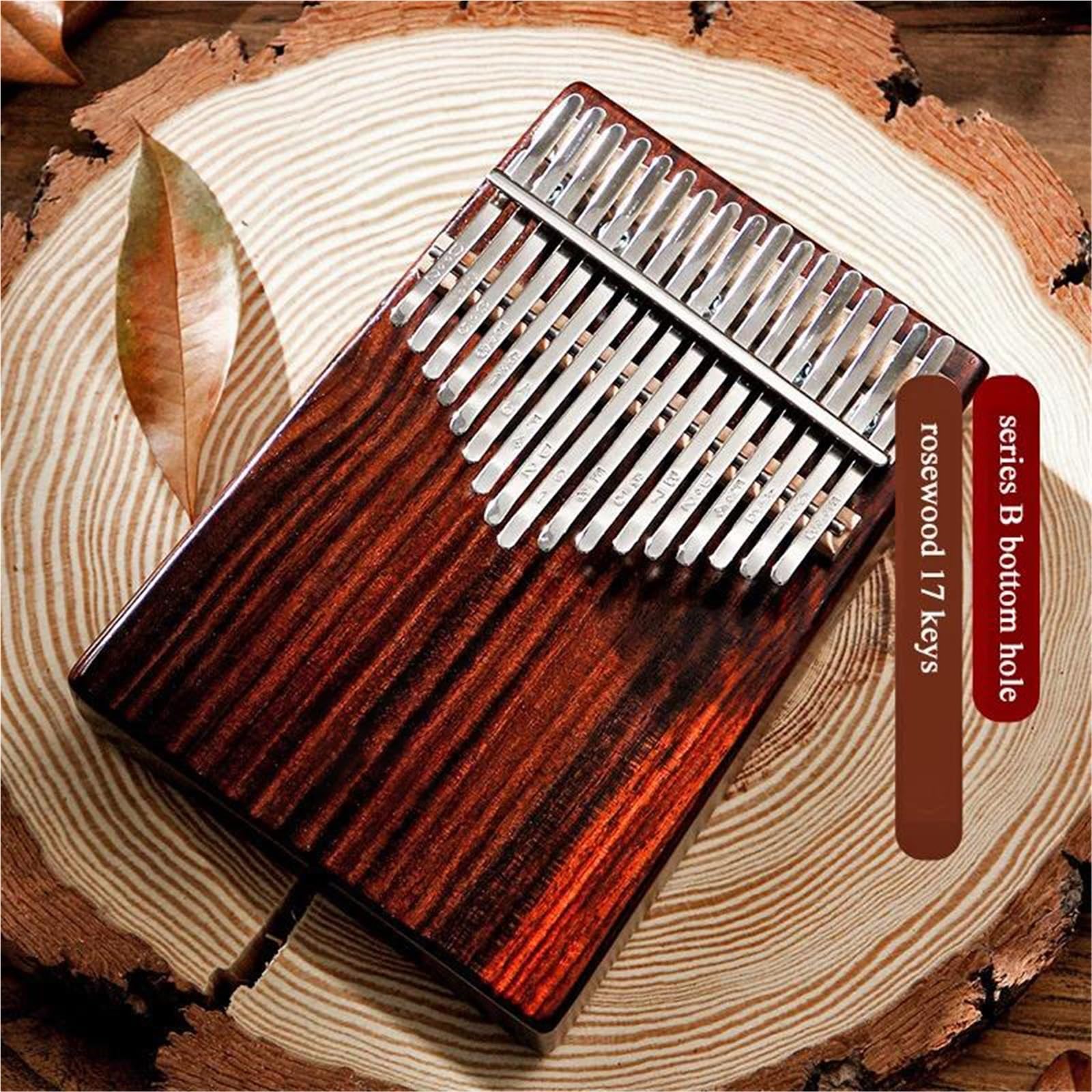 Profesjonalne 17 Klawiszy Kalimba Z Otworem Poniżej Drewna Akacjowego Z Palisandru Dla Początkujących Instrumentów Muzycznych Fortepian Profesjonalny Instrument(Rosewood)