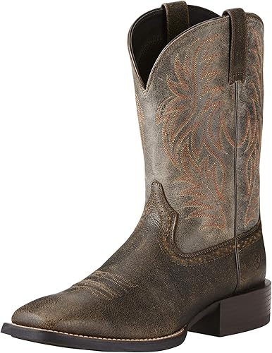 Ariat Botas de trabajo de piel de campo para hombre con puntera cuadrada ancha