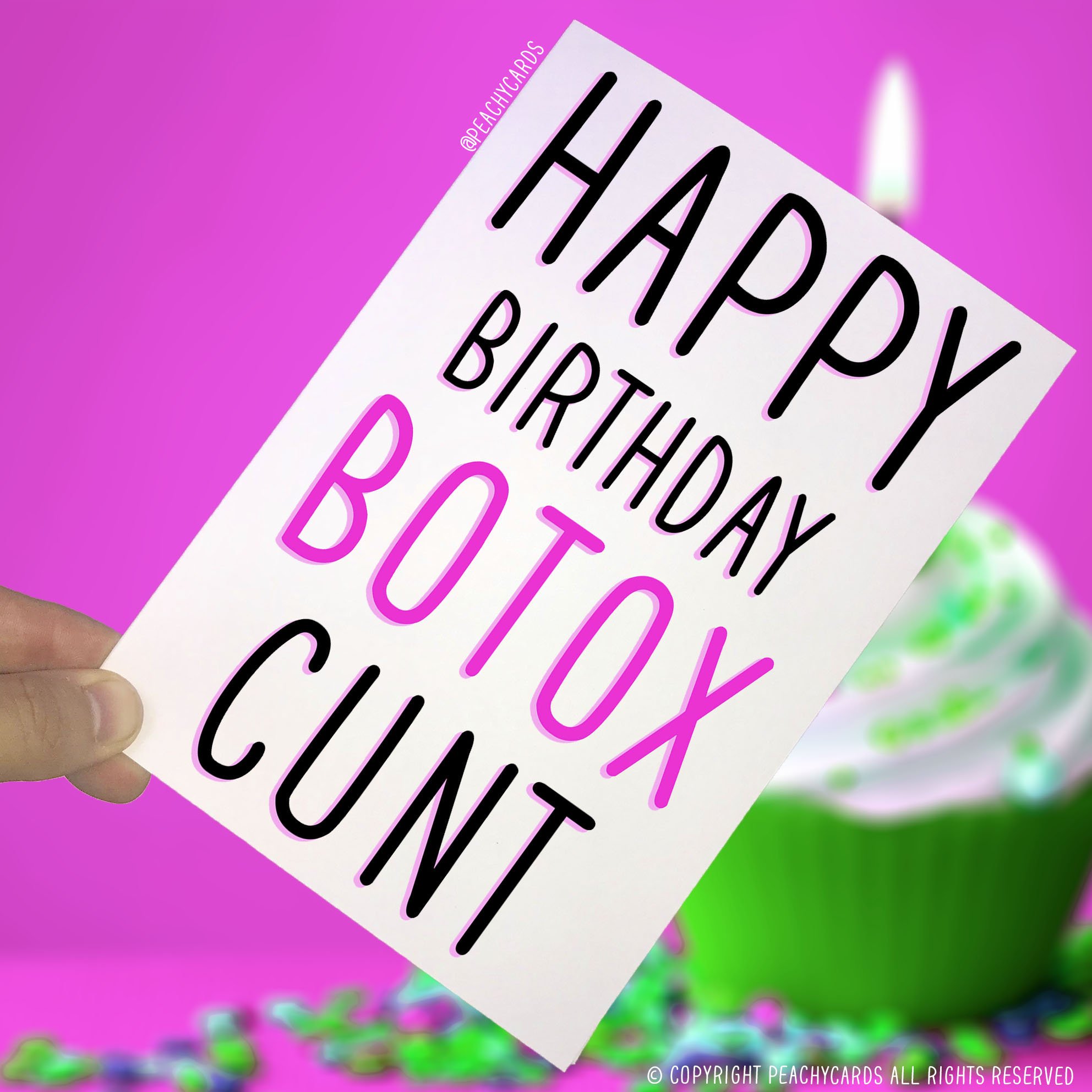 Birthday Cards, Happy Birthday Botox C*nt, Funny Card, Novelty Card, Greeting Card, Offensive Birthday Card, Adult Humour, Rude Card, PC22