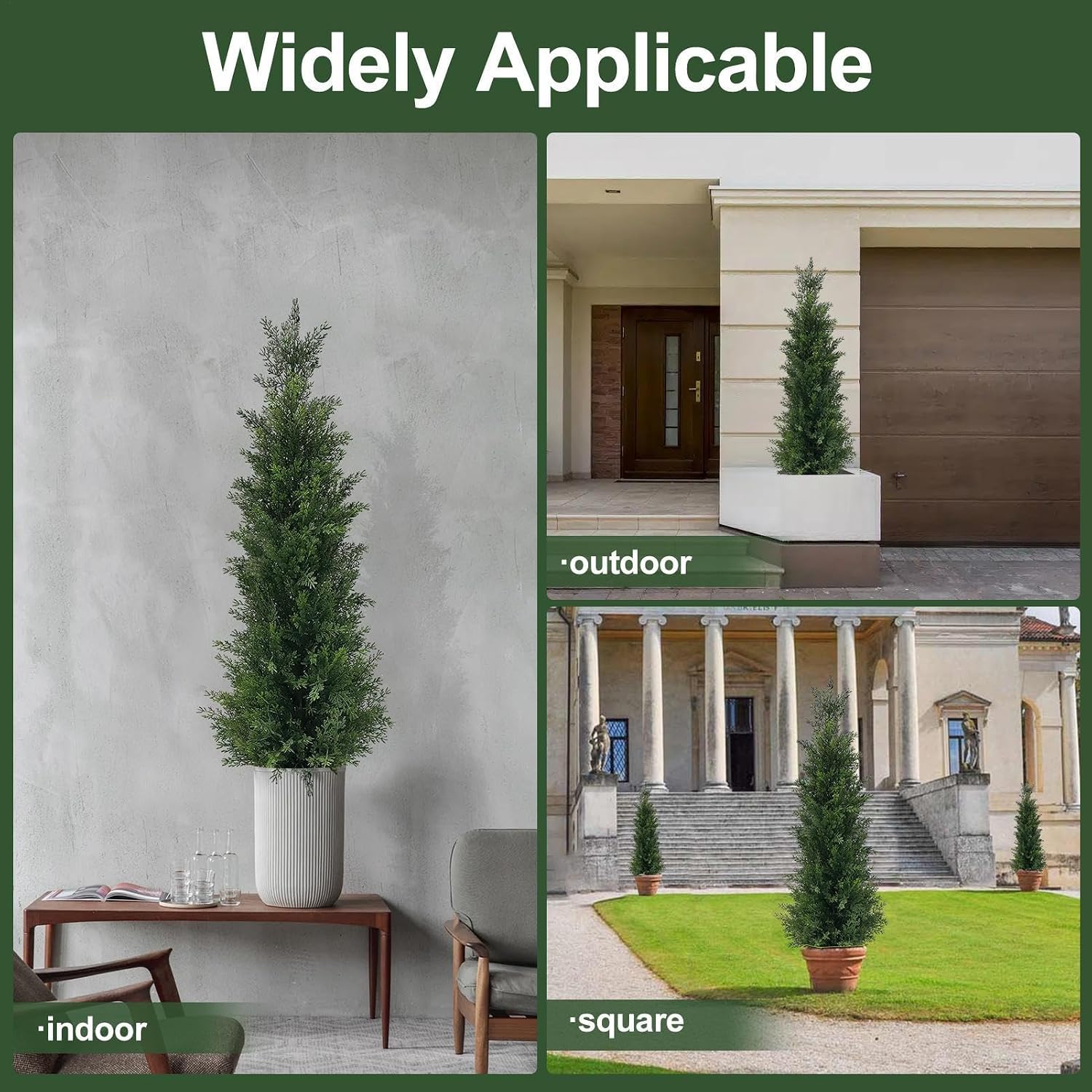 Outdoor Trees - Realistic Artificial Topiaries 3 Feet,UV Protection Artificial Shrubs, Faux Evergreen Plants for Patio, Home, Porch, Entryway