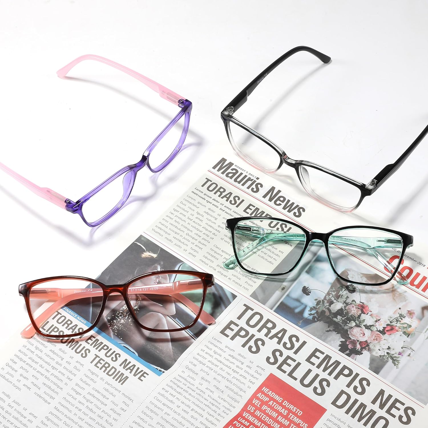 Przene 4 Pack Blue Light Blocking Reading Glasses,Readers for Women and Men with Spring Hinge - Image 8