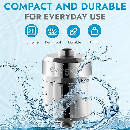 Miniatura 6 de EVERGLOW Filtro de ducha de alto rendimiento, reduce el cloro, la piel seca, la caspa, el eccema, los metales pesados y la vitamina C infundida para