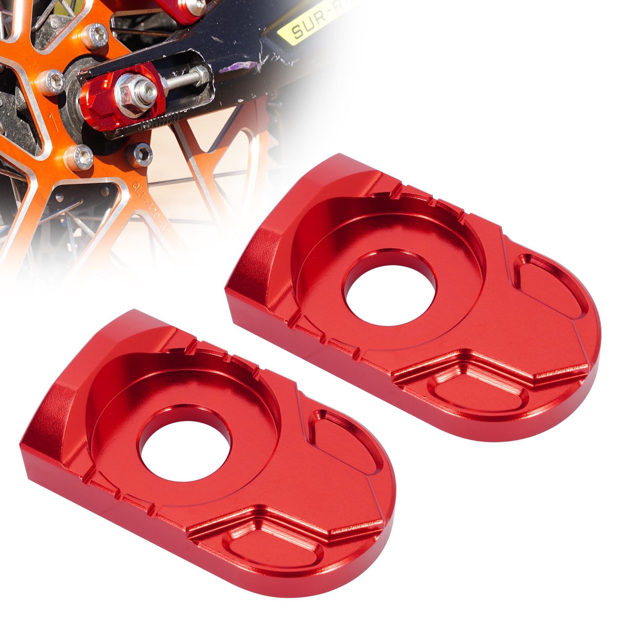 Sur Ron Axle Block, ZANGOMB 7075 Aluminum Rear Axle Tensioner Chain Adjuster For Surron Light Bee S/X Segway X160/X260, Red