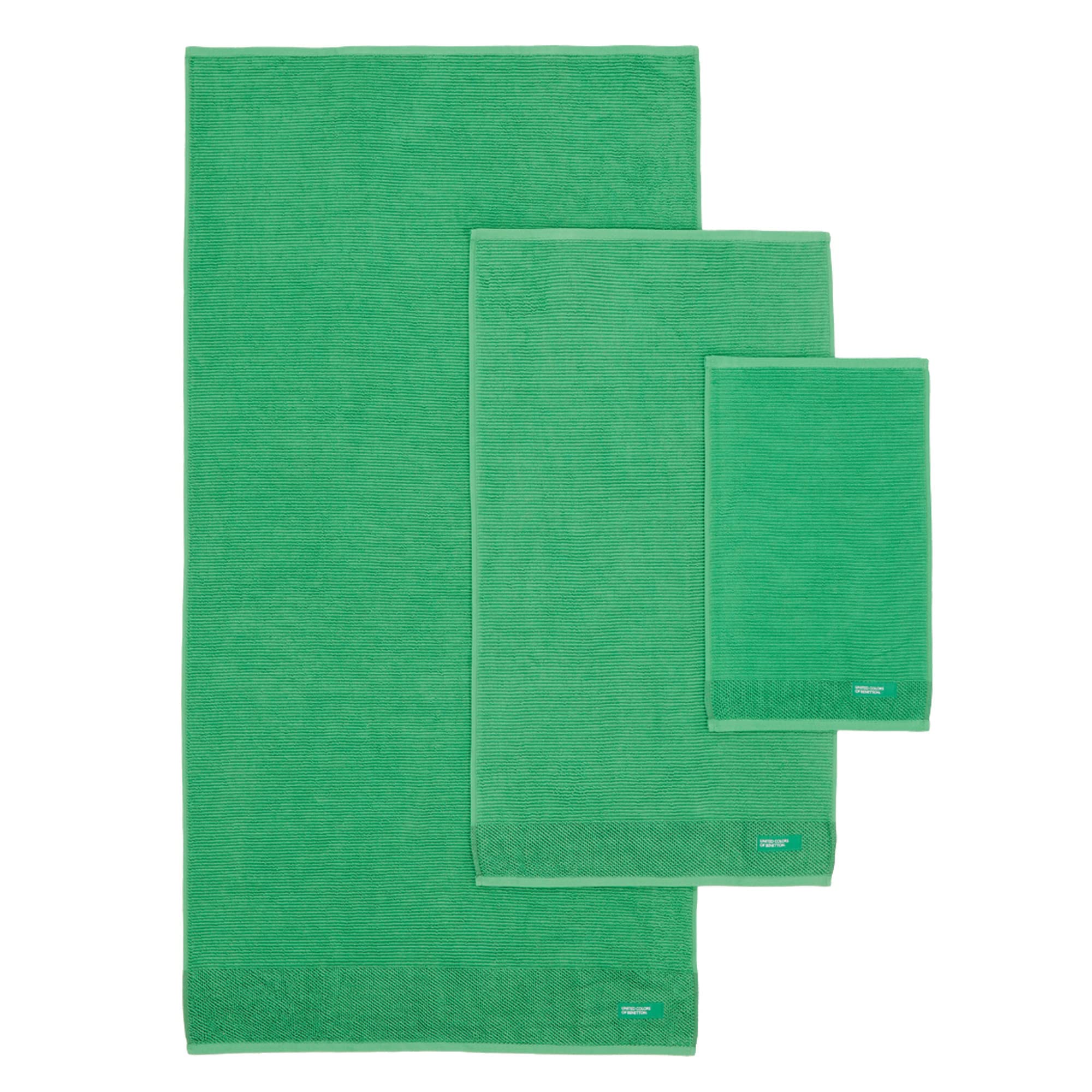 Benetton Pack de 2 - Set de 3 Toallas de Baño, Cada Uno en Color Azul y Otras en Verde