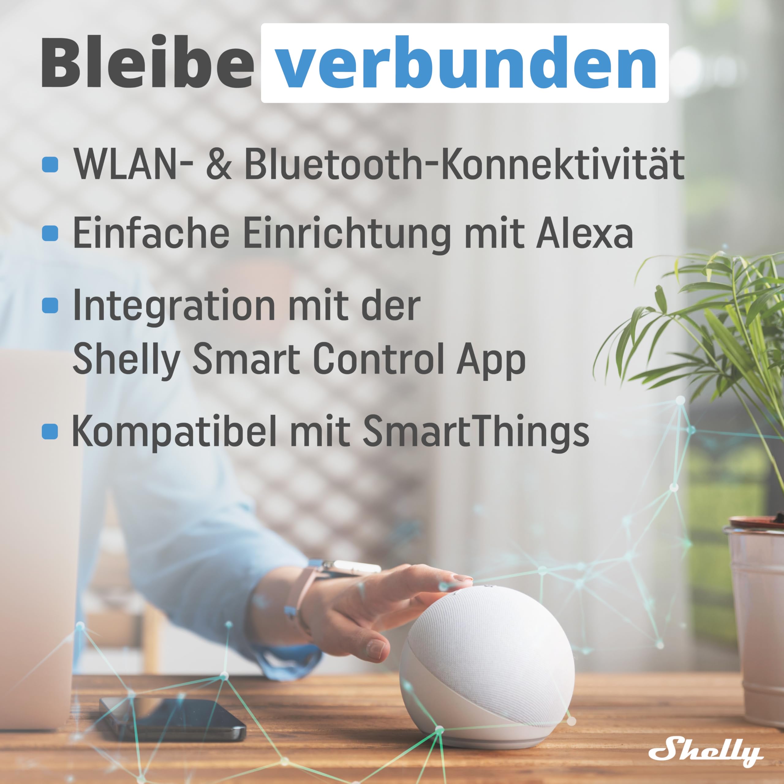 Shelly AZ Plug Weiß - WLAN Smarte-Steckdose, Leistungsmessung, 12A, 2500W, Frustration-Free Setup, Zeitschaltuhr, Alexa-Zertifizierter Stecker, Smart Home, Kein Hub Erforderlich, Heizung & Kühlung