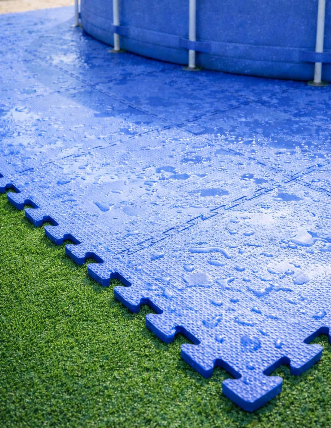 JARDIN202 - Suelo Protector para Piscina Desmontable | Estera Puzzle de Goma EVA Antideslizante | Protector Impermeable SPA y Jacuzzi | Azul | 20 Uds | 7,20 m² (Azul)