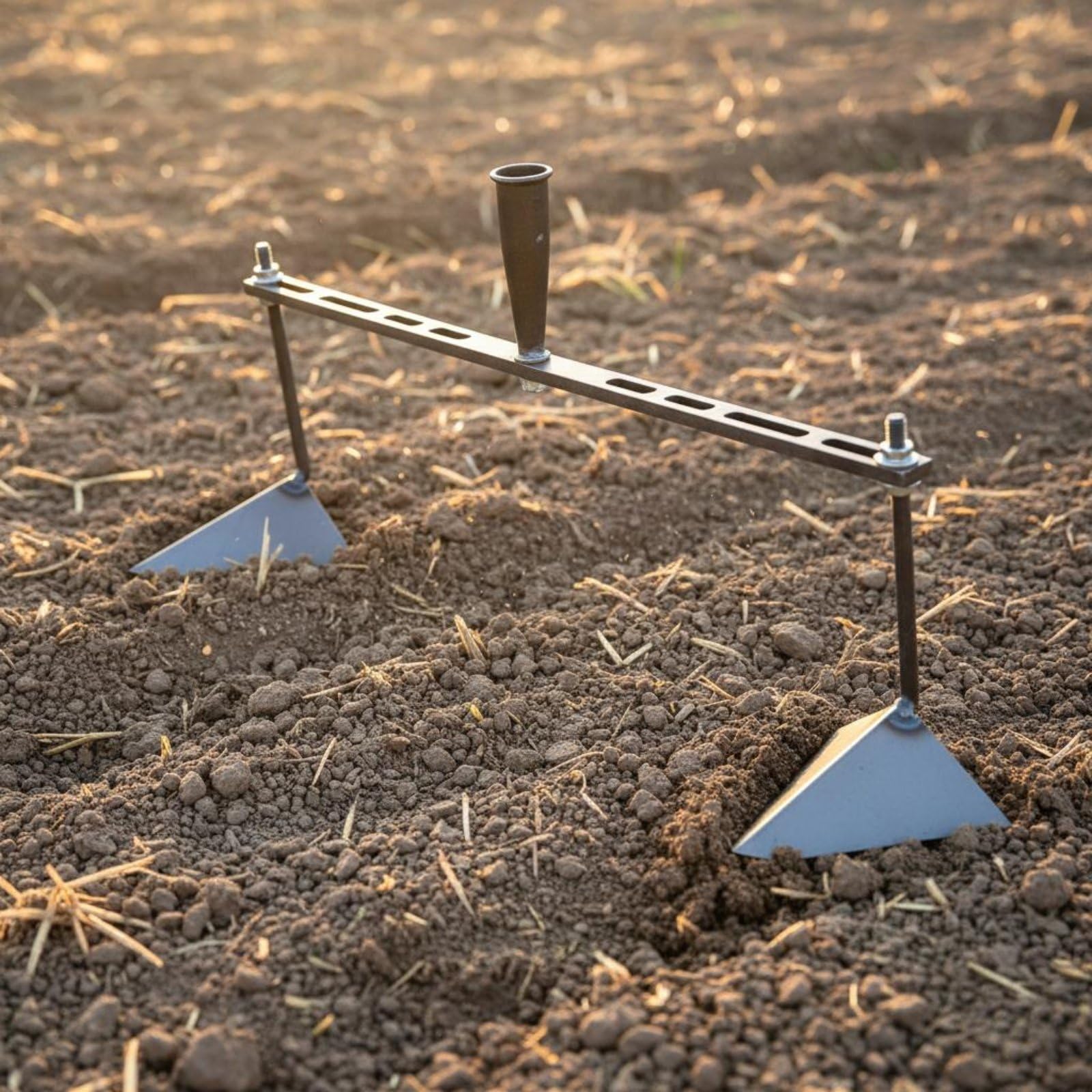 Colcolo Houe Agricole Outil de Jardinage Cultivateur Manuel Sarcloir Tranchant Charrue à Sillons avec Réglage de l'Écartement sur Acier au Manganèse Adaptée, 40CM 2 Heads
