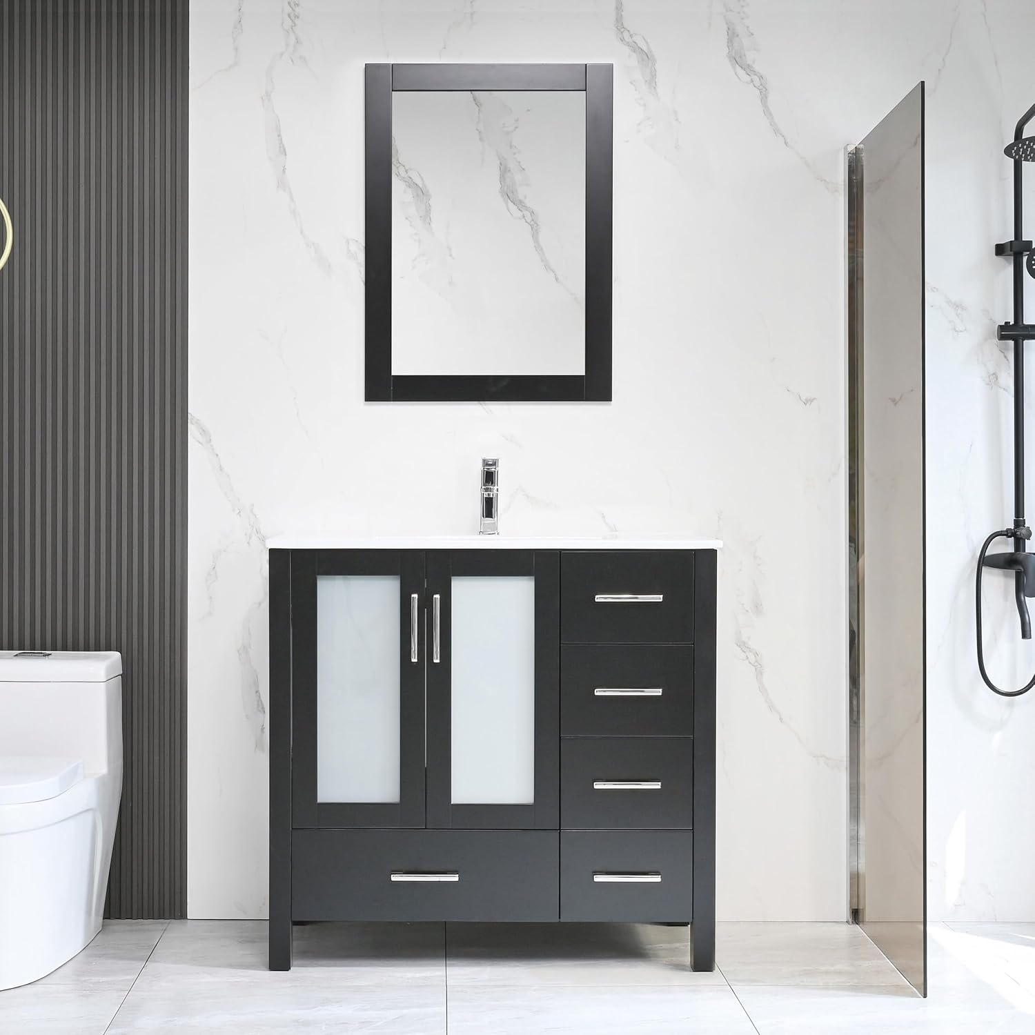 Amazon.com: NOVALLA 36" Bathroom Vanities with Sink Combo Set, Modern ...