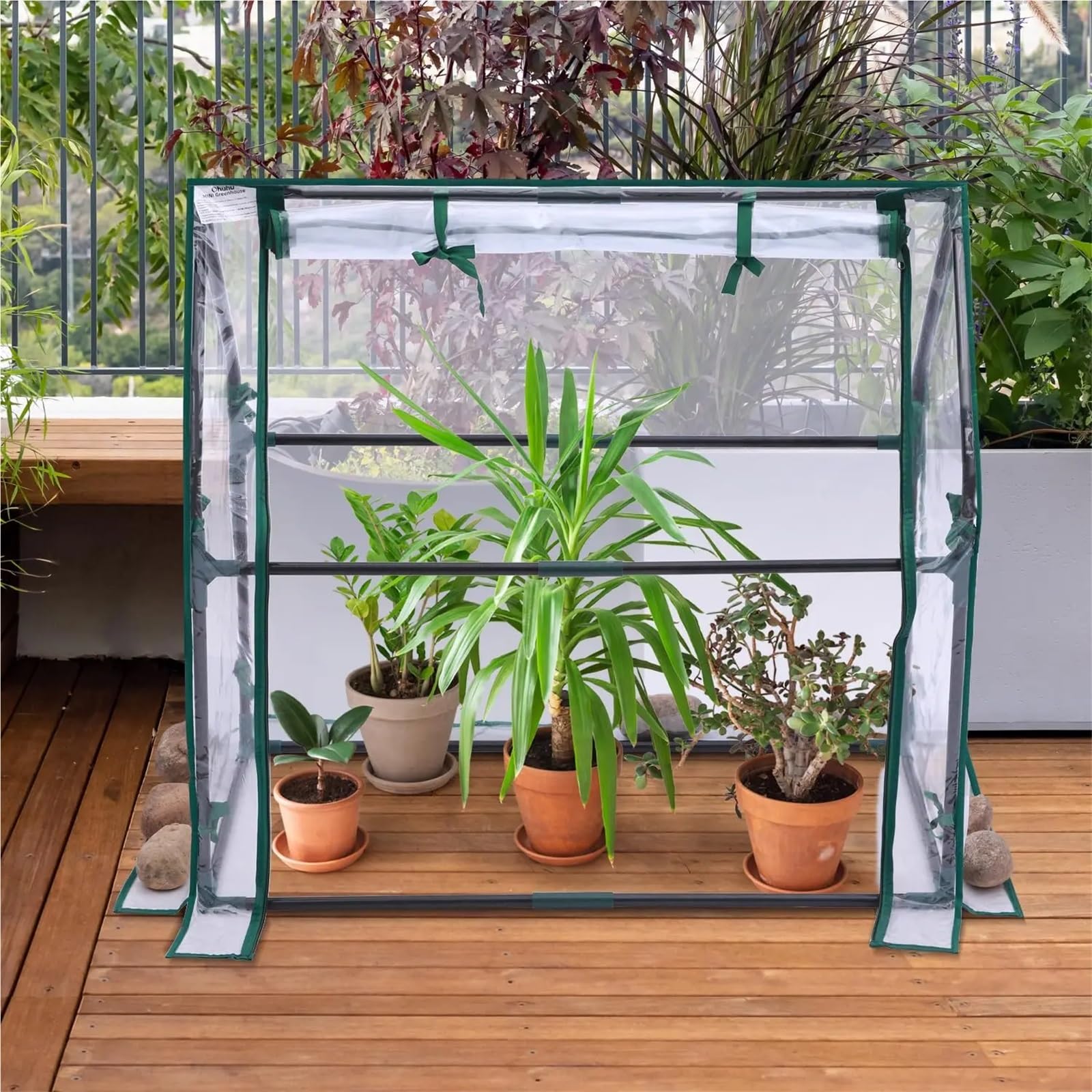 Invernaderos Jardín Mini invernadero for interior y exterior, invernadero portátil de mesa con almohadilla impermeable for cultivo de plantas pequeñas Invernadero de Jardín(36 x 36 x 58.5 inch)