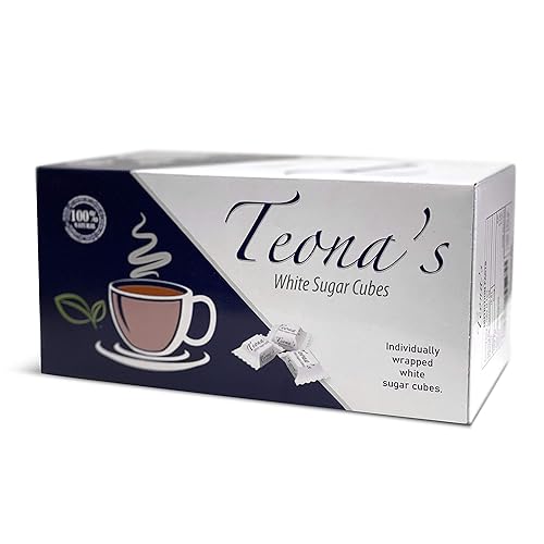 Miniatura 2 de Teonas White Sugar Cubos de azúcar blanco envueltos individualmente 152 cubos Cubos de azúcar de tamaño perfecto para té y café caja de 1 libra cubo