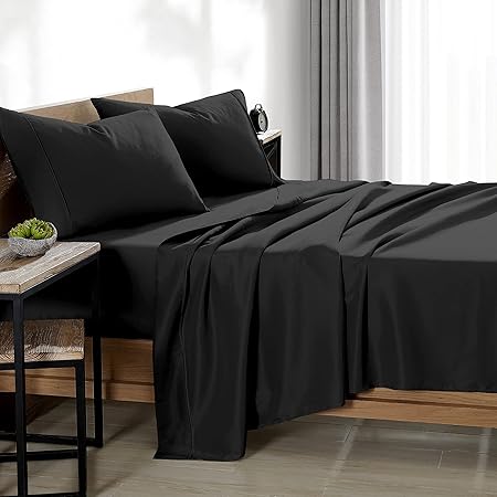 Amazon Com Bare Home King Sheet Set 1800 Ultra Soft Microfiber King Bed Sheets Double Brushed King Sheets Set Deep Pocket Bedding Sheets Pillowcases King Black Home Kitchen Amazon Com Bare Home King Sheet Set 1800 Ultra Soft Microfiber King Bed Sheets Double Brushed King Sheets Set Deep Pocket Bedding Sheets Pillowcases King Black Home Kitchen