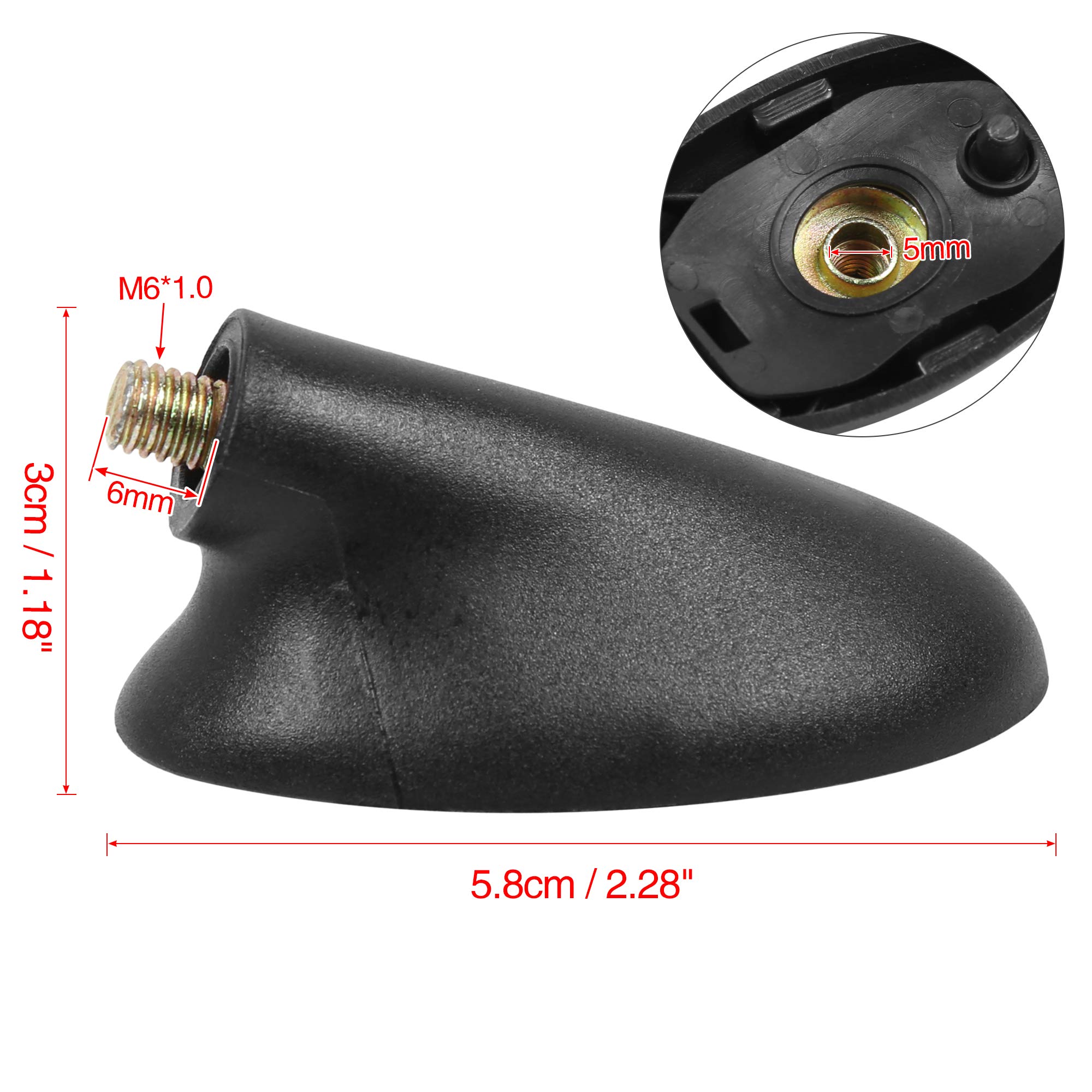 X AUTOHAUX Samochód AM FM Antena masztowa czarna dla 98-11 dla Ford focus