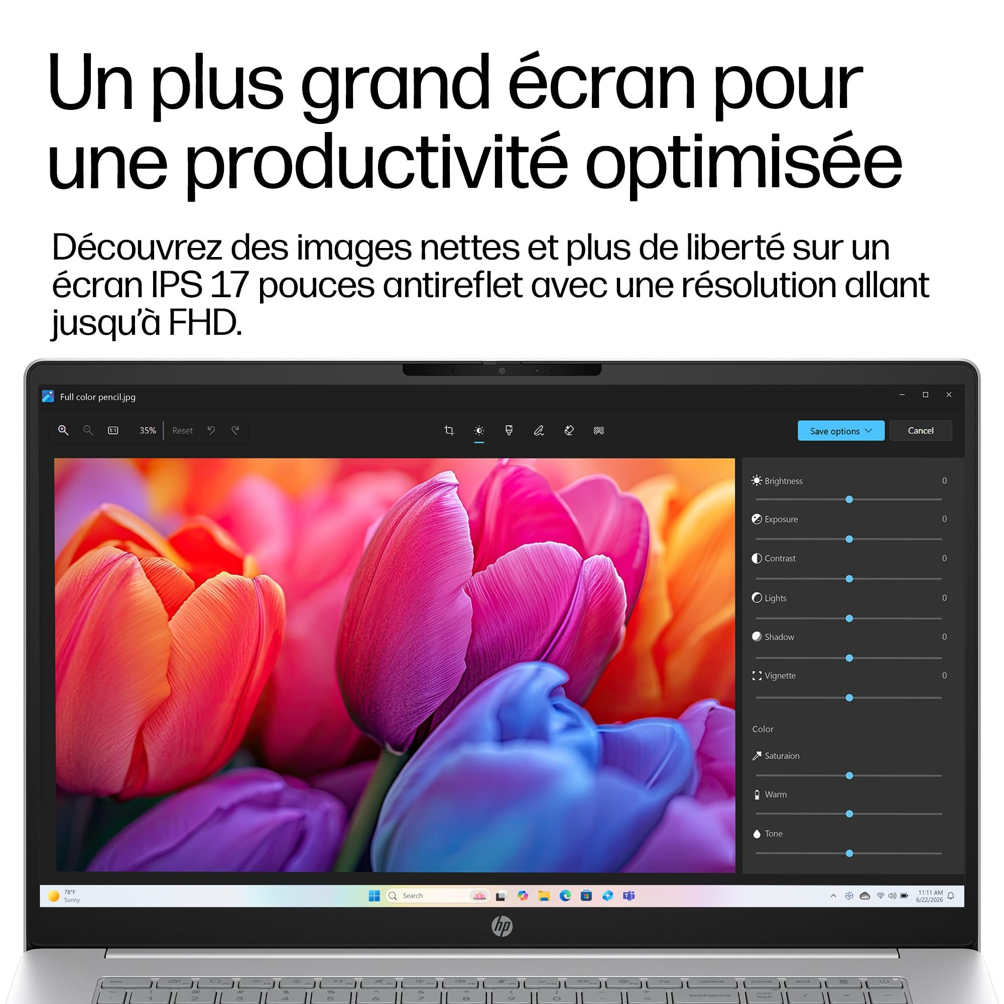 HP OmniBook 3 17-dp0001sfx Ordinateur Portable 17,3" HD+, PC Portable (AMD Ryzen 5 130, RAM 8 Go, SSD 512 Go, AMD Radeon 660M Graphics, Windows 11), Laptop Argent, Clavier AZERTY
