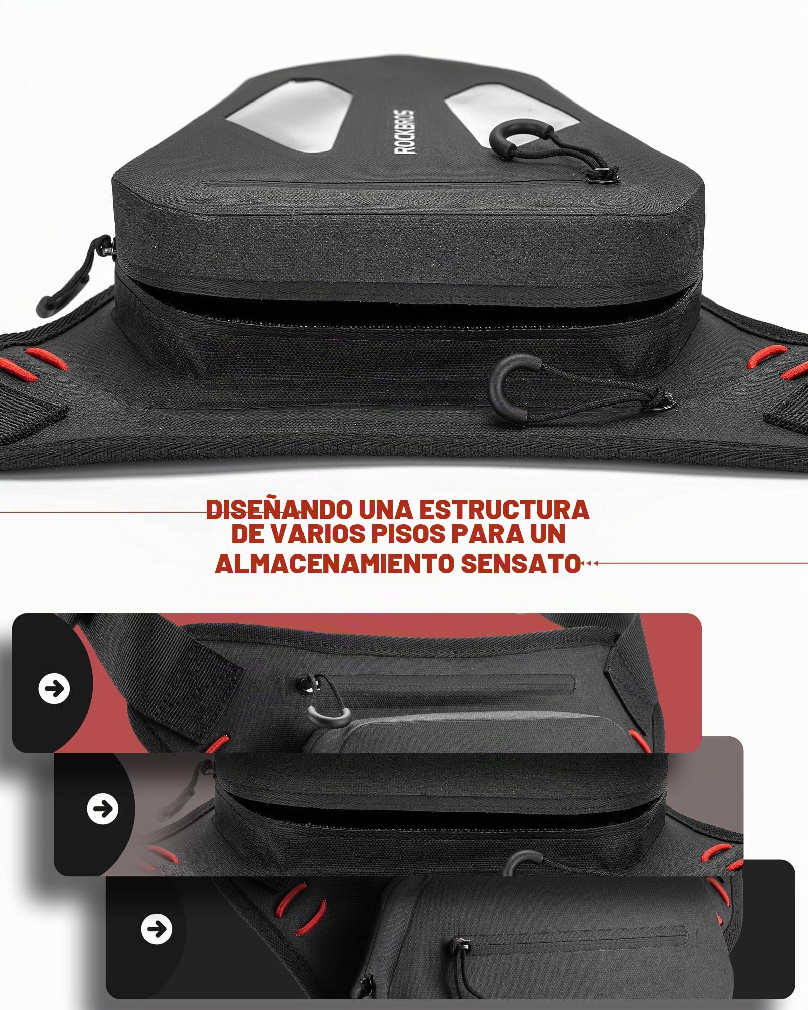 ROCKBROS Bolsa Pierna Moto, Riñoneras Pierna Motocicleta para Hombre y Mujer, Estuche de Piernas para Motociclista Ciclismo Ajustable y Duradero