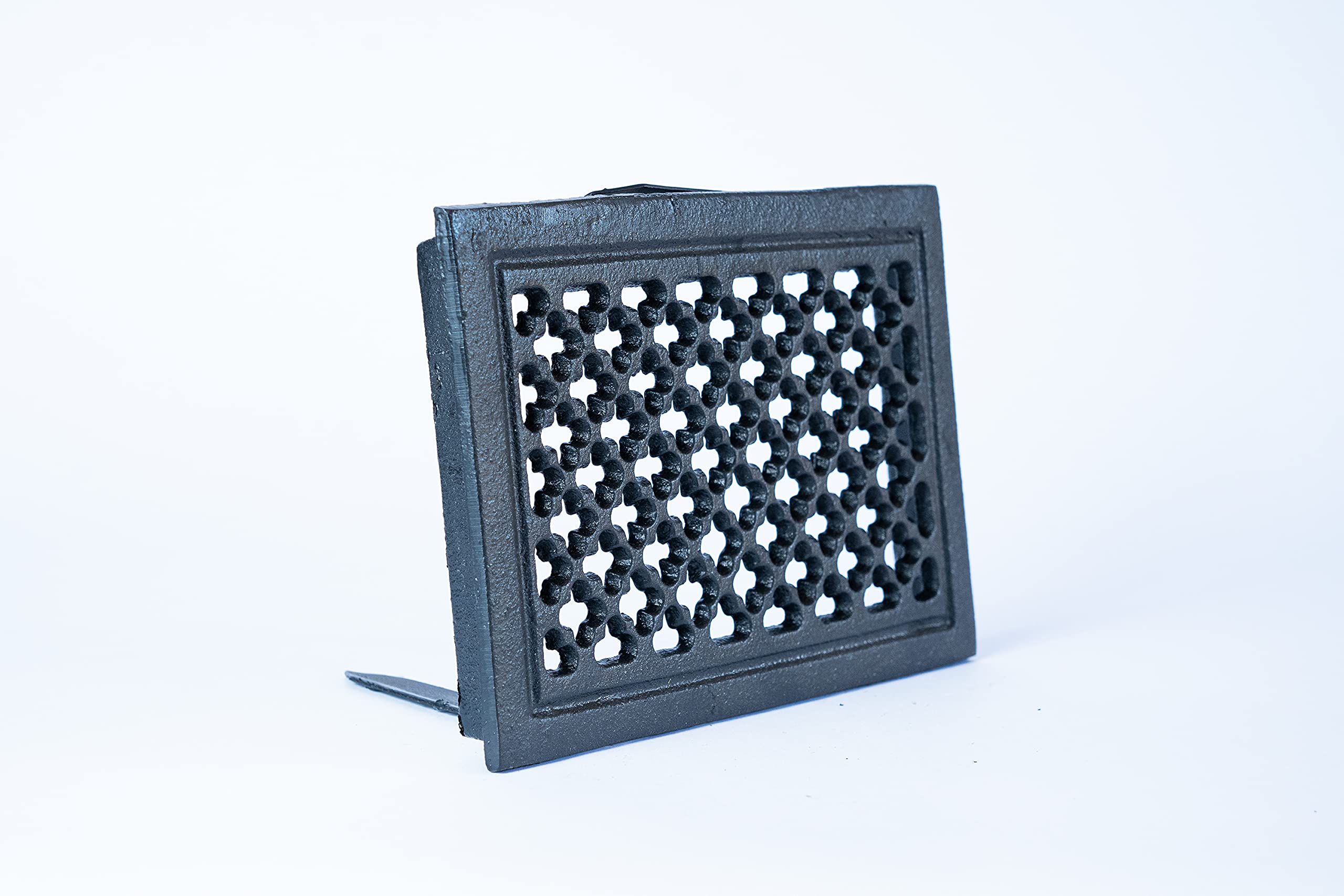 Euro Sezam - Rejilla de ventilación de hierro fundido - 210 mm x 145 mm - Color resistente al calor - Color negro