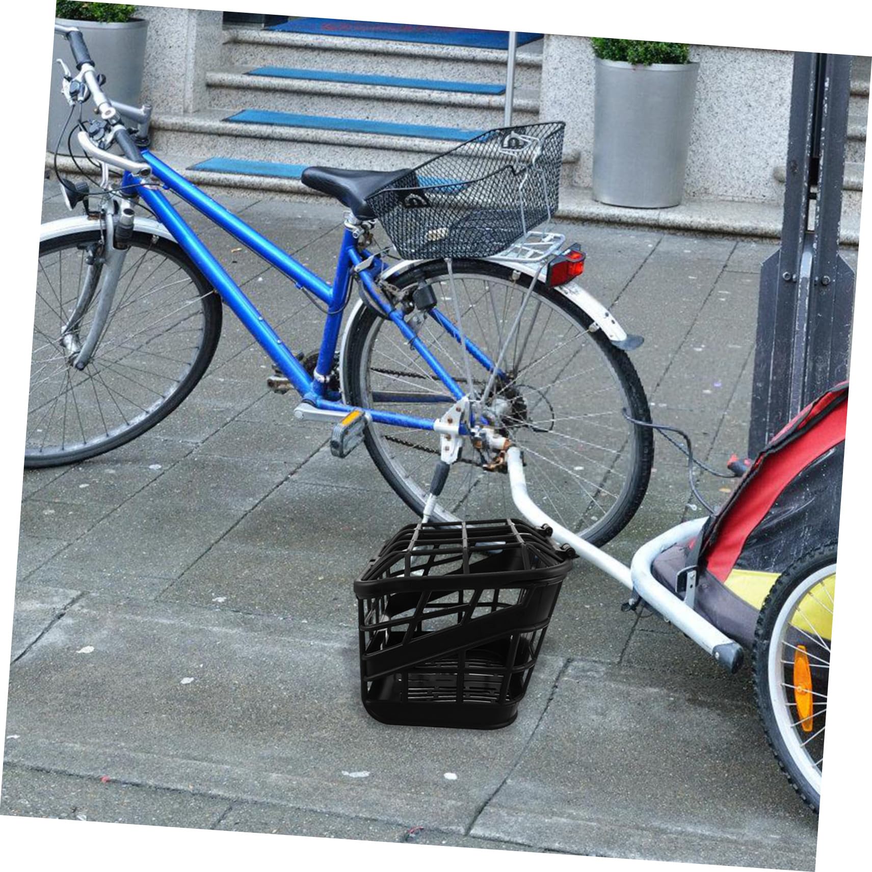 Mipcase Cesta para Bicicleta Infantil Plástica con Tapa Ligera y Estable Accesorio Delantero Desmontable para Bicis Plegables y Eléctricas para Compras y Paseos al Aire