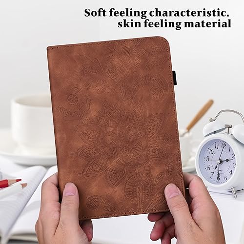 Miniatura 5 de VODEFOX Funda para Kindle Fire HD 10 de 9755 generación de 10.1 pulgadas (201920172015), billetera de cuero PU con flor de encaje en relieve a