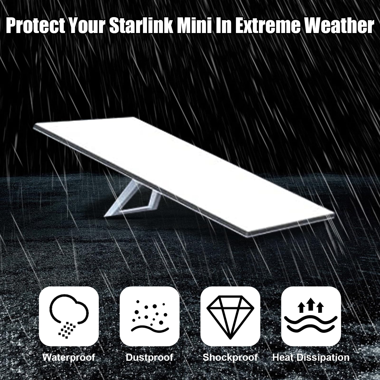Custodia protettiva per Starlink Mini, impermeabile in silicone con retro a nido d'ape per dissipazione del calore, anti-goccia di grandine e rocce per attività all'aperto e viaggi