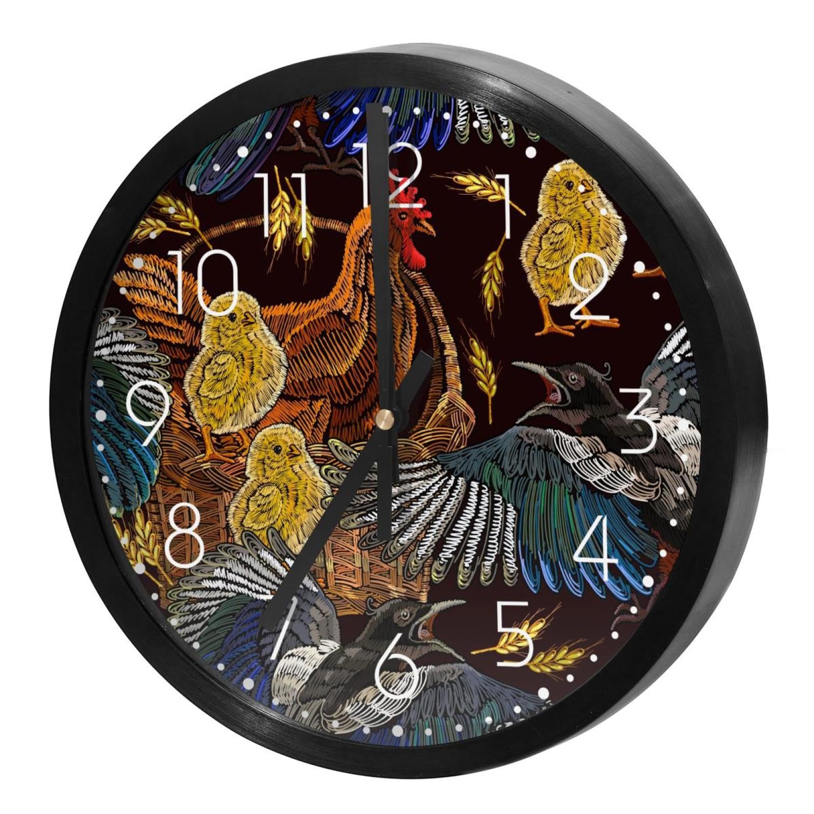 Horloge murale ronde silencieuse décorative pour embellir la cuisine et le salon familial