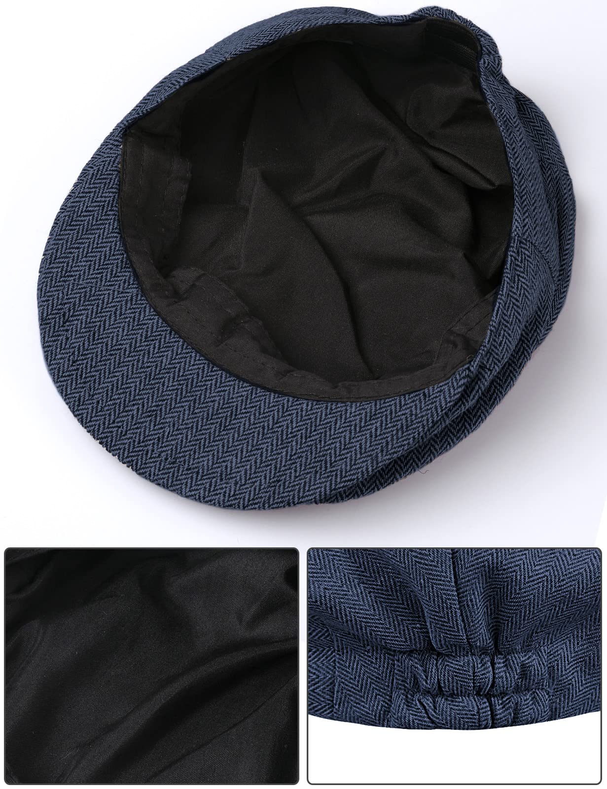mintgreen Schiebermütze Kinder, Baby Jungen Fischgrät Tweed Schirmmütze Barett Newsboy Cap, Braun, 3 Monate - 8 Jahre