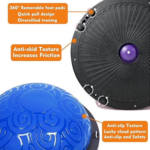 Miniatura 4 de 1500 libras de media pelota de ejercicio, pelota de equilibrio, pelota central para entrenamiento de pelota de equilibrio, pelota de terapia,