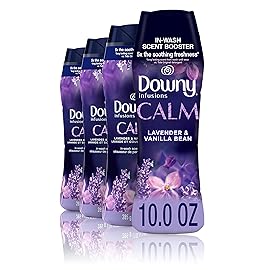 Downy Infusions Laundry Scent Booster Beads for Washer, Calm, Lavender & Vanilla Bean, 10 oz (Pack of 4)