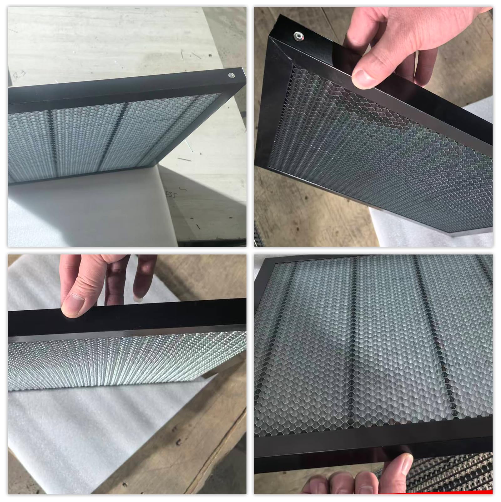Honeycomb Table en nid d'abeille pour machine à graver laser, plan de travail en nid d'abeille 40 x 40 cm, composite fer-aluminium, stable et inoxydable, avec plaque en aluminium, compatible avec la