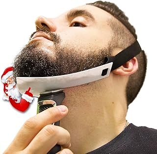 Aberlite US Patent Neckline Guide Hands-Free and Flexible Beard Shaper Lineup Stencil Kit (White)