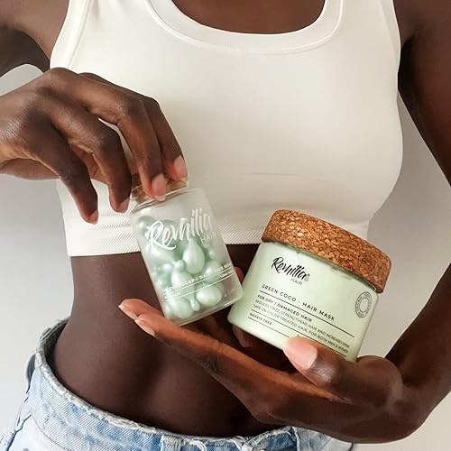 Miniatura 2 de Remilia Hair Cápsulas de suero y máscara de queratina para cabello encrespado y seco dañado y crecimiento - Mascarilla de tratamiento de proteínas