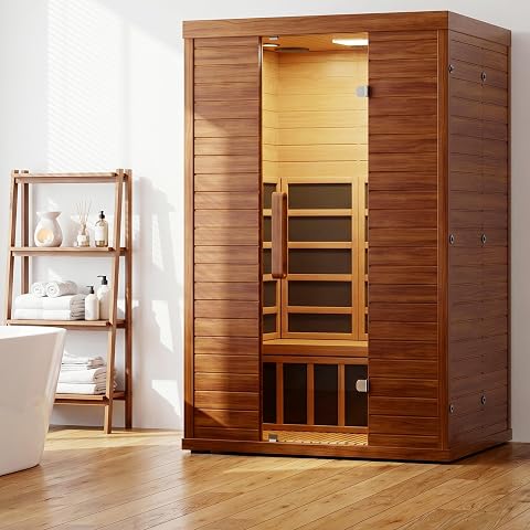 Two-Person Indoor Far Infrared Wooden Sauna with App Control