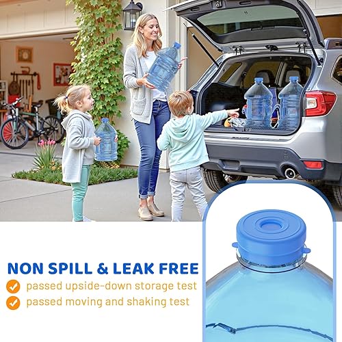 Miniatura 7 de Myvision Tapas reutilizables para jarra de agua de 3 a 5 galones, tapa segura para dispensador de agua, tapa de repuesto de silicona antiderrames,