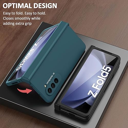 Miniatura 3 de Funda diseñada para Samsung Galaxy Z Fold 5 con protección de bisagra, funda rígida ultrafina de PC Fold 5 con protector de pantalla frontal, funda