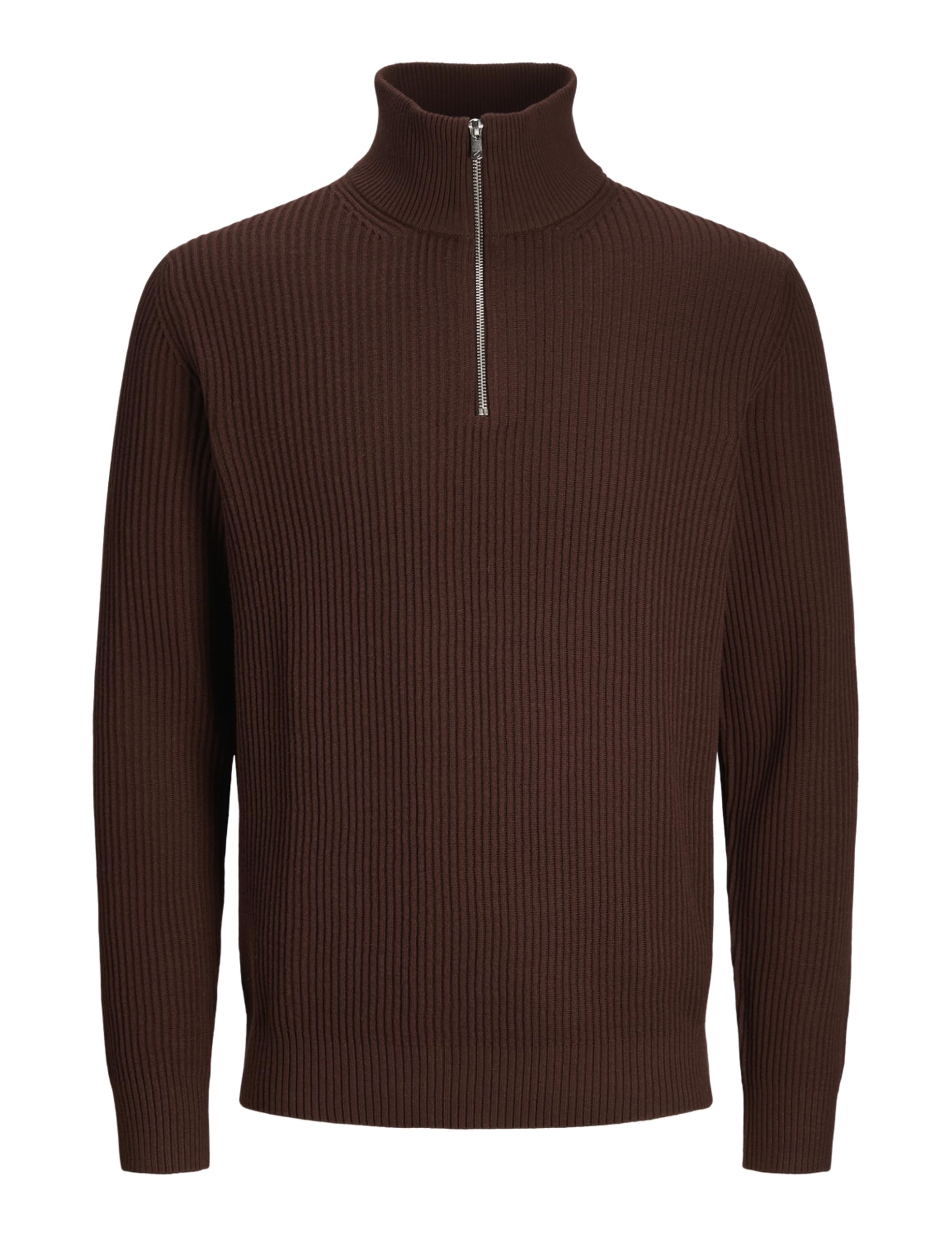 JACK&JONES JPRBLALIAM Knit Half Zip BF, Bitter Chocolate, S