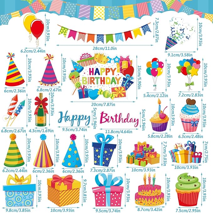 25 Imanes Decorativos Feliz Cumpleaños Fabbay para Puerta miniatura 3