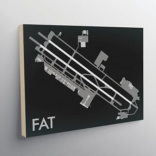 MG Global Hanging Canvas Print of Fresno Yosemite International Airport Fat 1 | 8x12 12x18 16x24 20x30 24x36 Minimalist Wall Art for Gift | Minimalism Home Office Decor